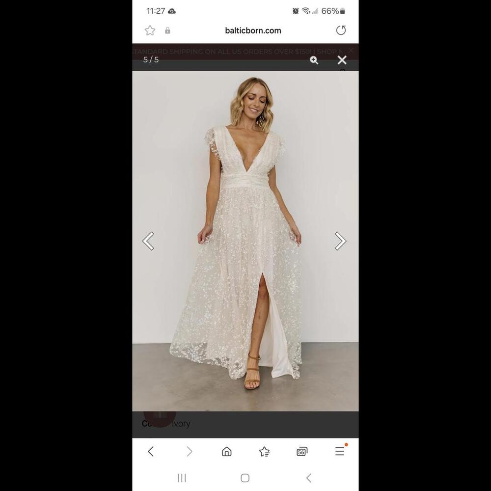 Ivory "Arlene" Shimmer Gown by Baltic Born Size 2X